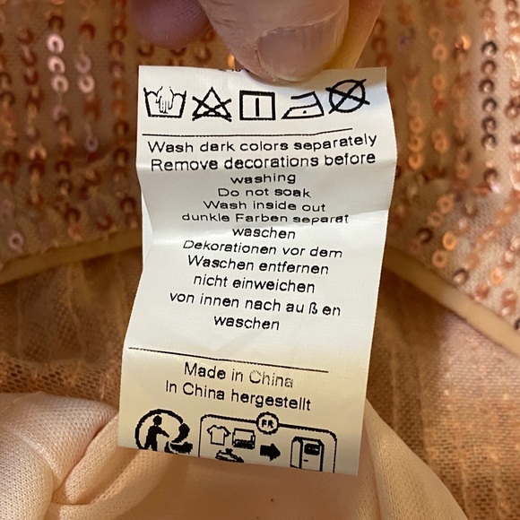 Grace Karin Light Pink Sequin Wrap Cocktail Dress Medium - Picture 7 of 9